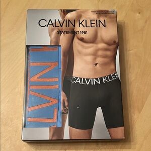 Calvin Klein Black Boxer Briefs with Blue and Orange Accents